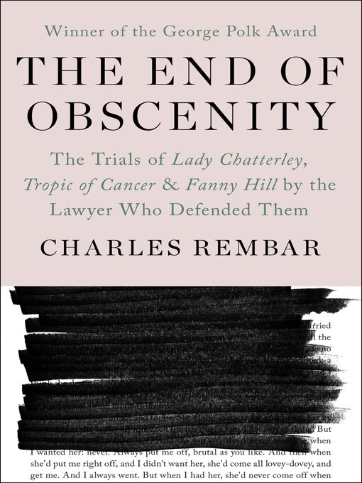Title details for The End of Obscenity by Charles Rembar - Available